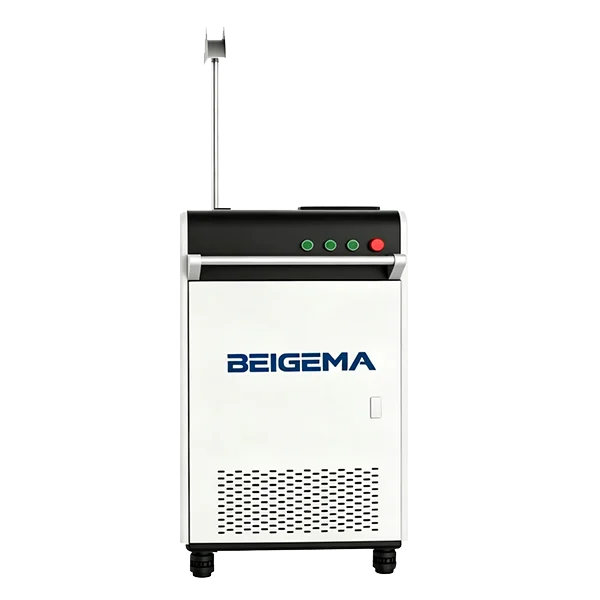 BM Series handheld fiber laser welding machine, the portable laser welder in the BEIGEMA fiber laser range, with cabinet, water cooling and standard 10 m fiber