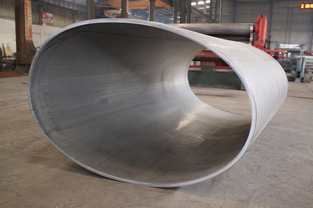 Out of round rolled steel cylinder showing ovality